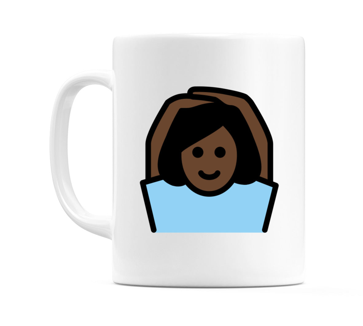 Female Gesturing Ok: Dark Skin Tone Emoji Mug