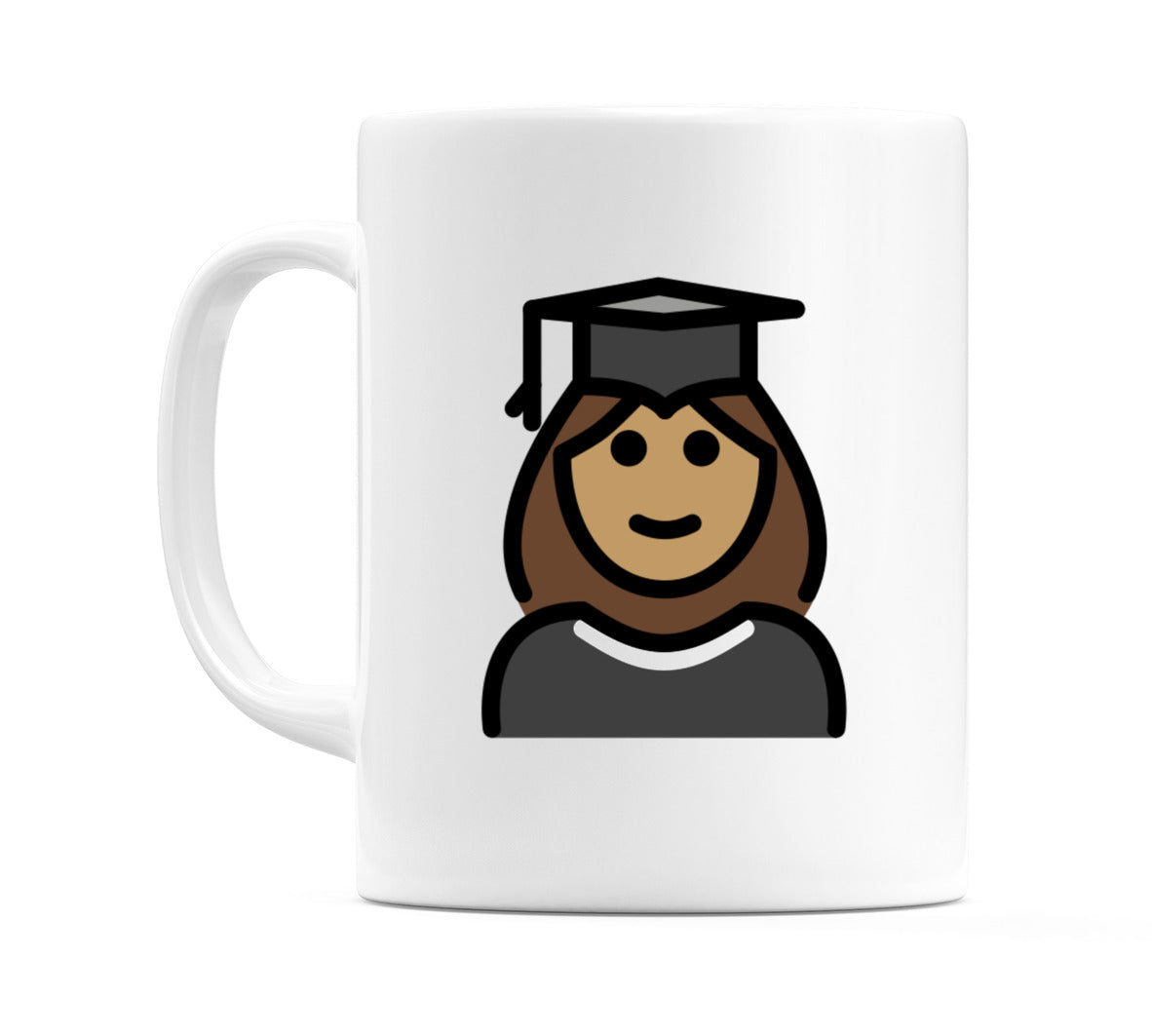 Female Student: Medium Skin Tone Emoji Mug