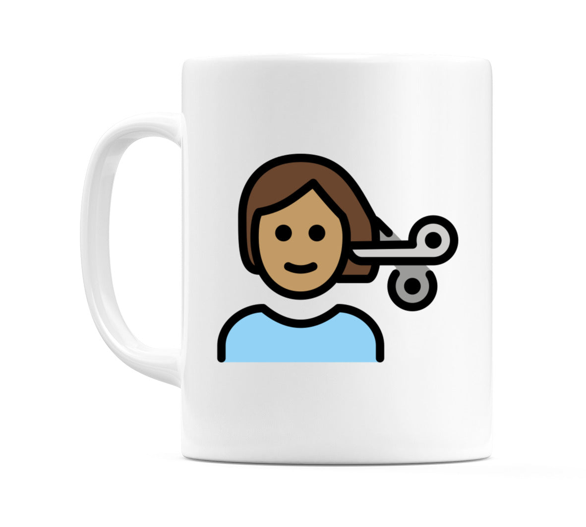 Person Getting Haircut: Medium Skin Tone Emoji Mug