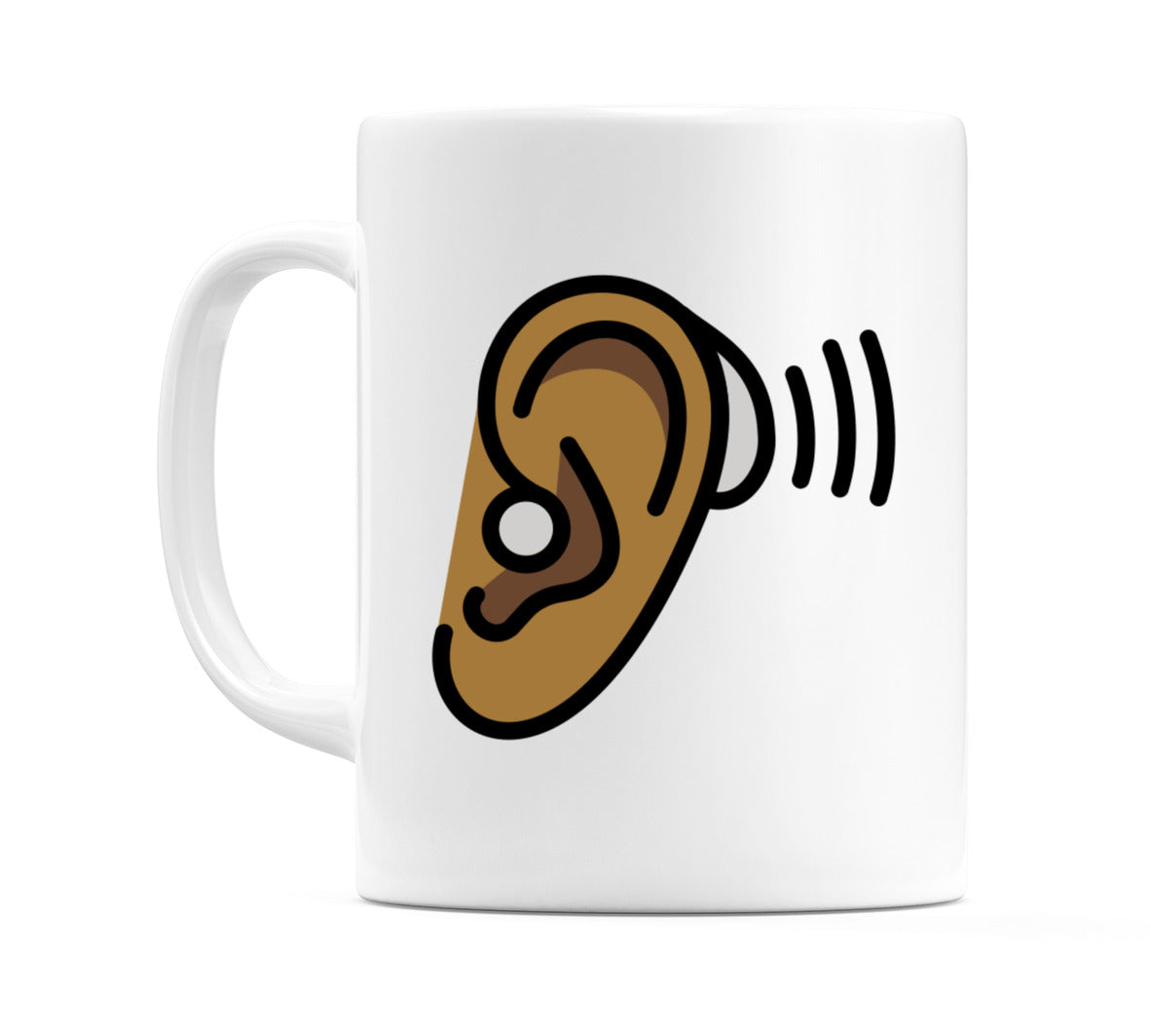Ear With Hearing Aid: Medium-Dark Skin Tone Emoji Mug