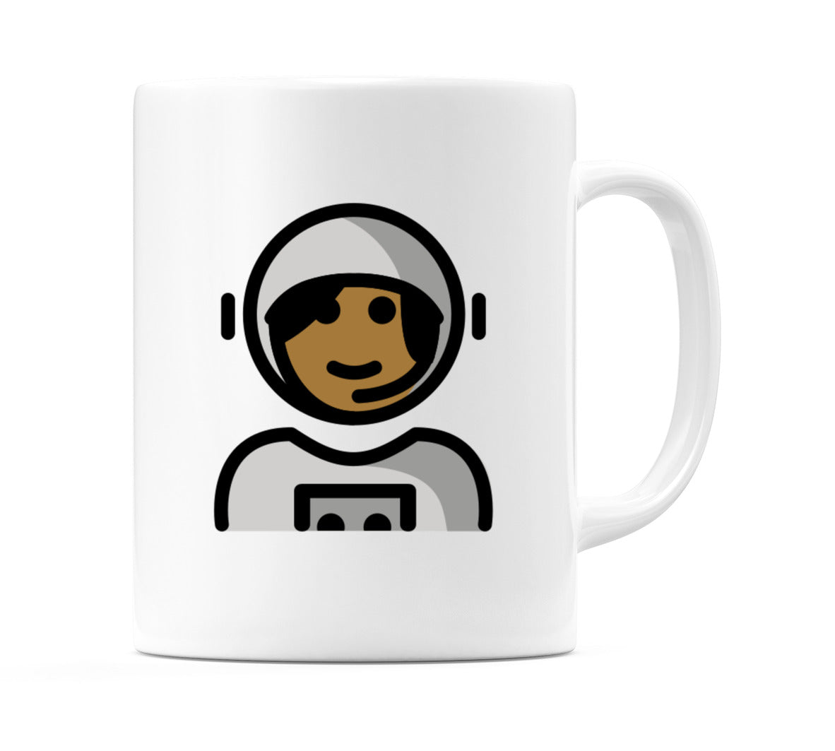 Female Astronaut: Medium-Dark Skin Tone Emoji Mug