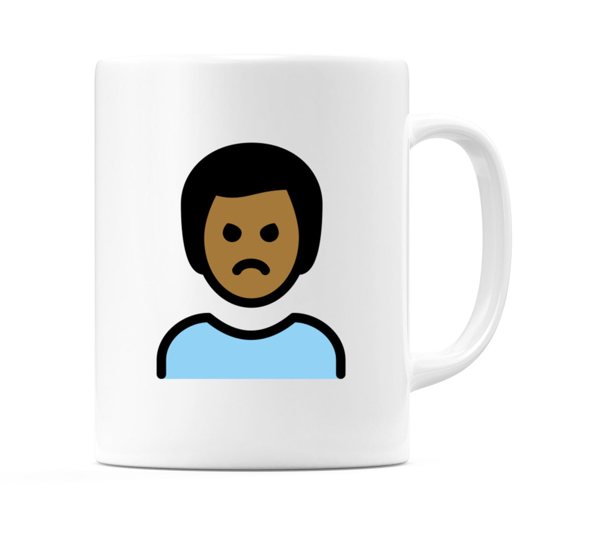 Male Pouting: Medium-Dark Skin Tone Emoji Mug
