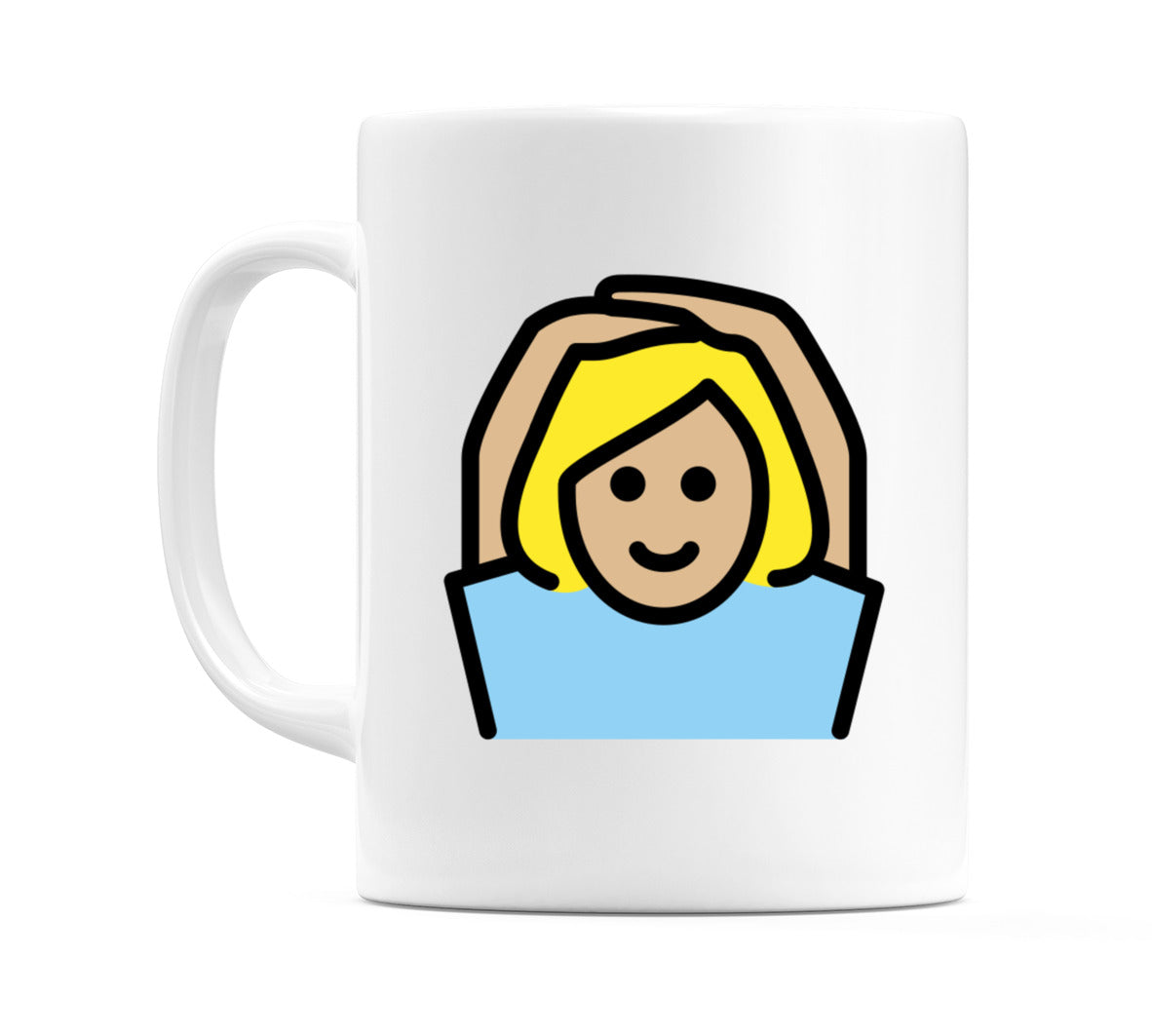 Female Gesturing Ok: Medium-Light Skin Tone Emoji Mug