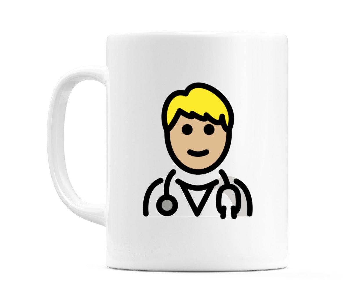 Male Health Worker: Medium-Light Skin Tone Emoji Mug
