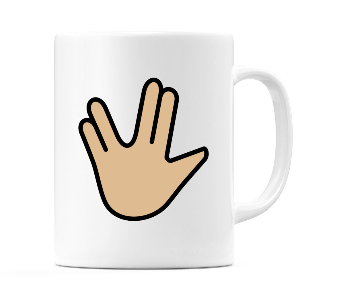 Vulcan Salute: Medium-Light Skin Tone Emoji Mug