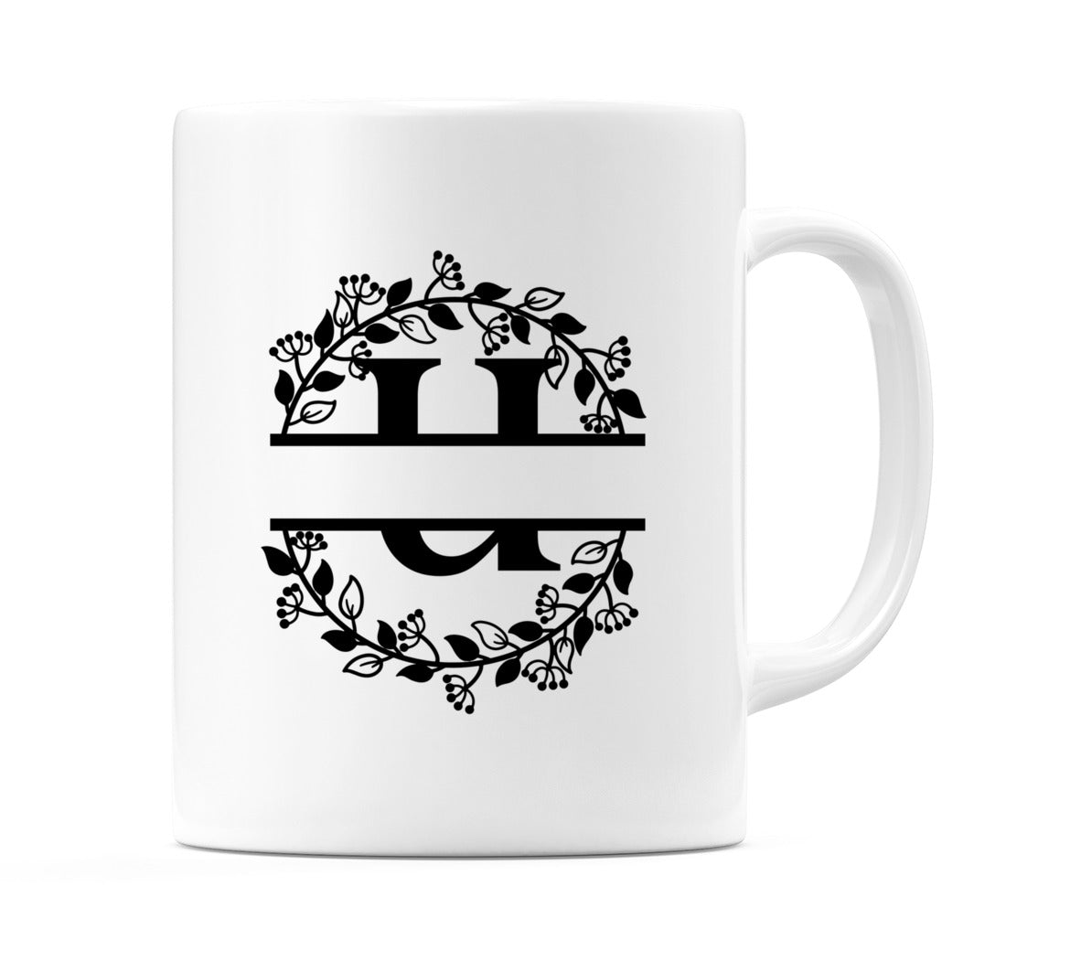 Letter U Split Monogram Mug
