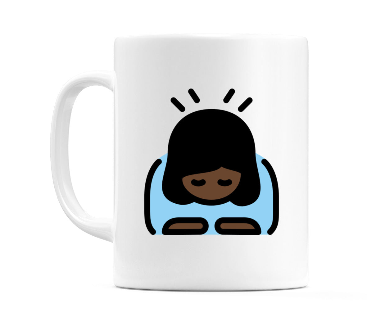 Female Bowing: Dark Skin Tone Emoji Mug