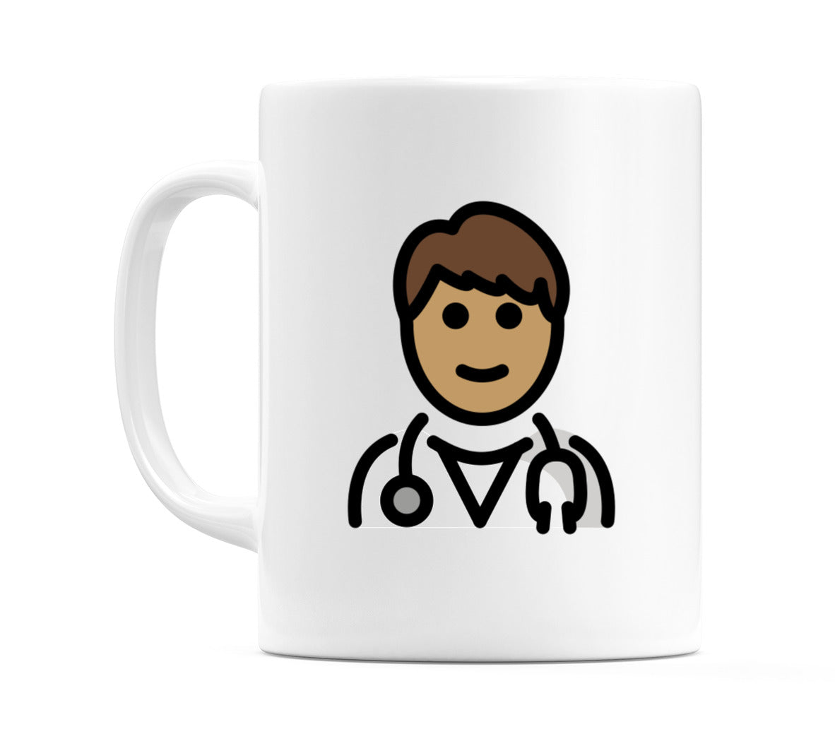 Male Health Worker: Medium Skin Tone Emoji Mug