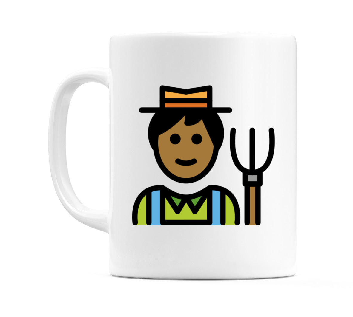 Male Farmer: Medium-Dark Skin Tone Emoji Mug