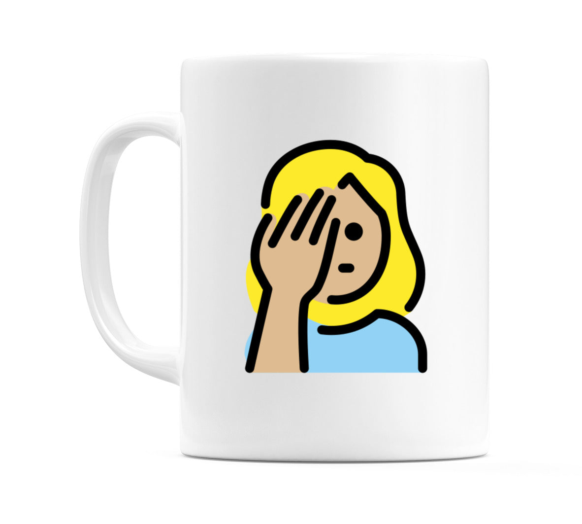 Female Facepalming: Medium-Light Skin Tone Emoji Mug