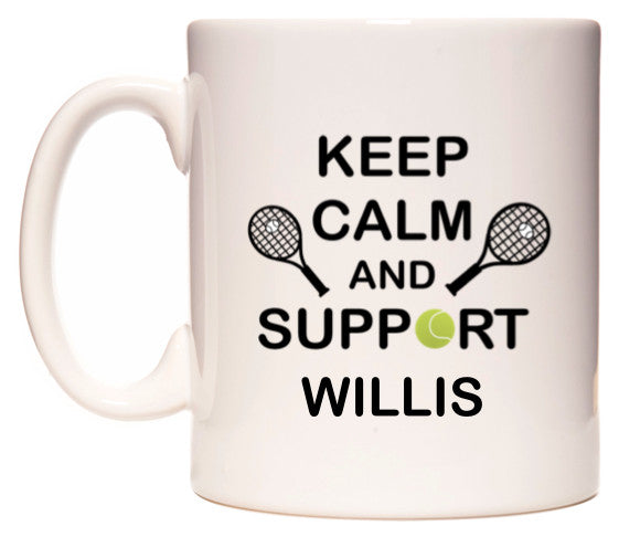This mug features Keep Calm And Support Willis