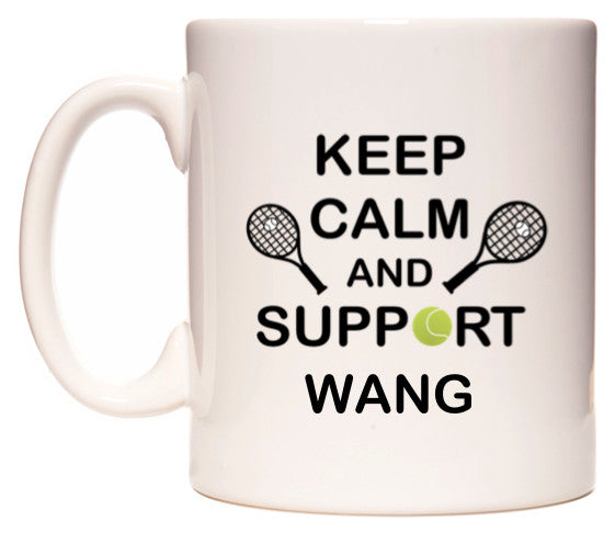 This mug features Keep Calm And Support Wang