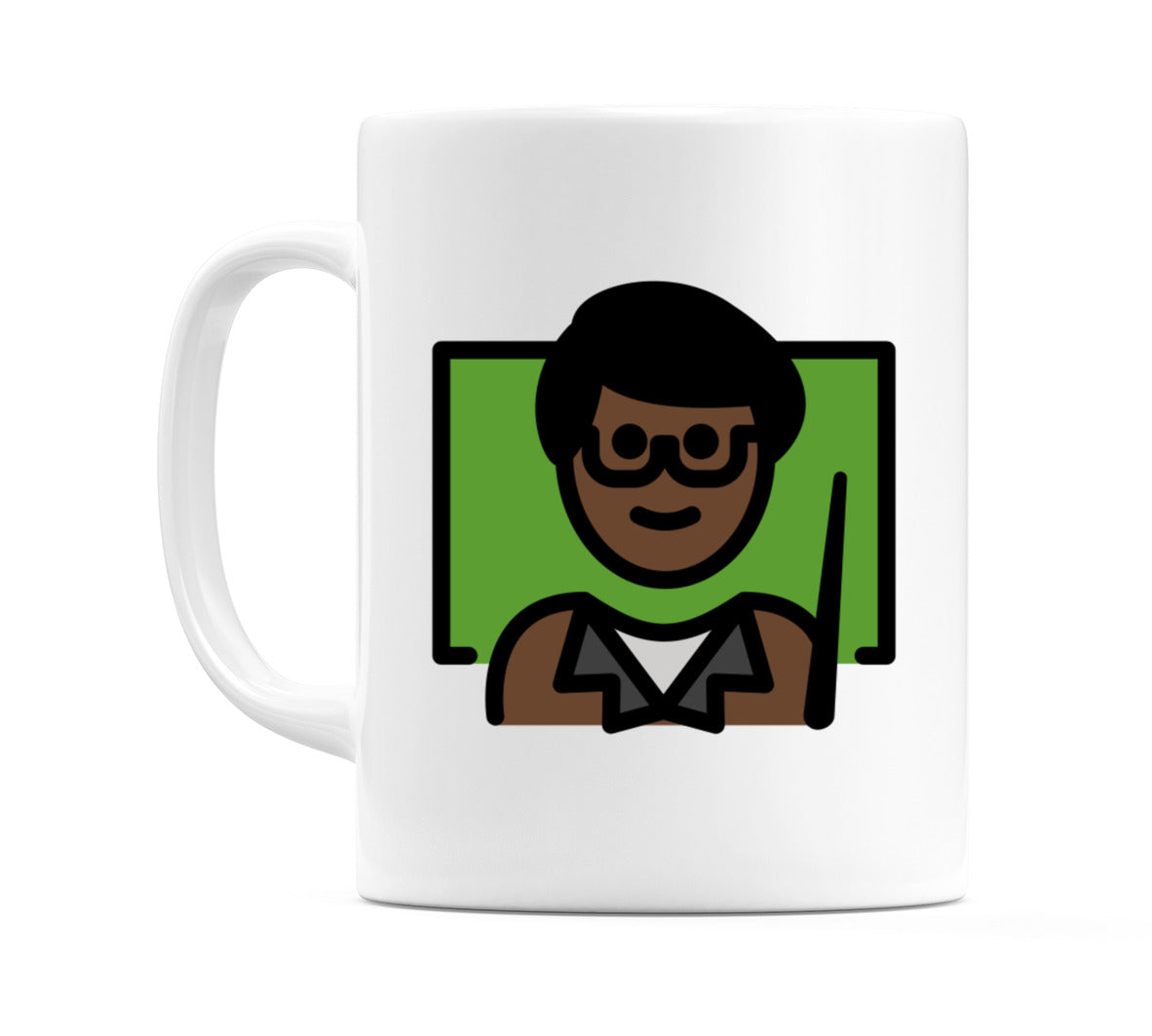 Male Teacher: Dark Skin Tone Emoji Mug