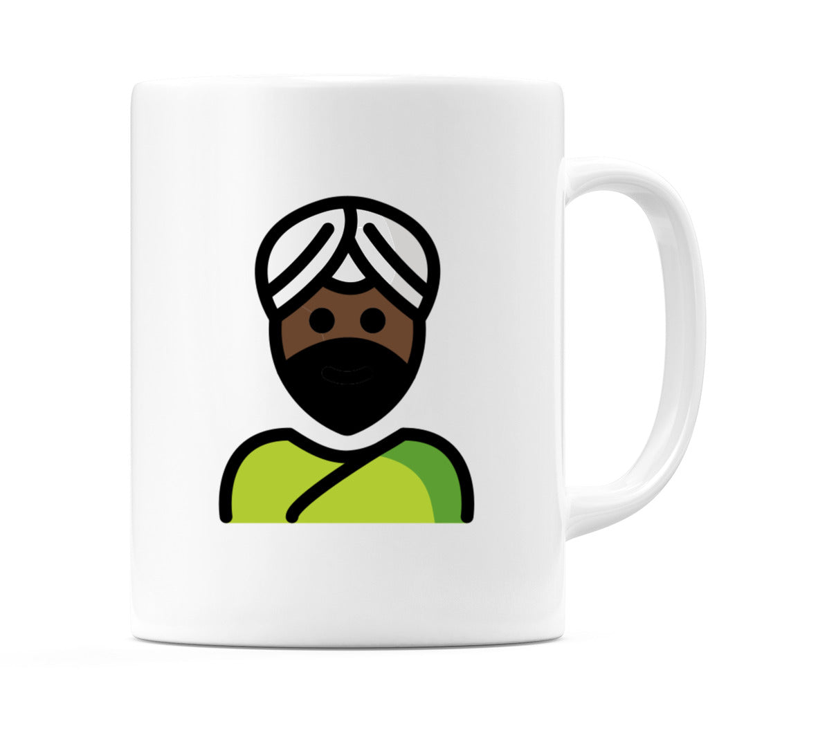Male Wearing Turban: Dark Skin Tone Emoji Mug