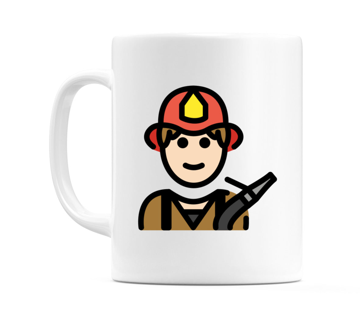Male Firefighter: Light Skin Tone Emoji Mug