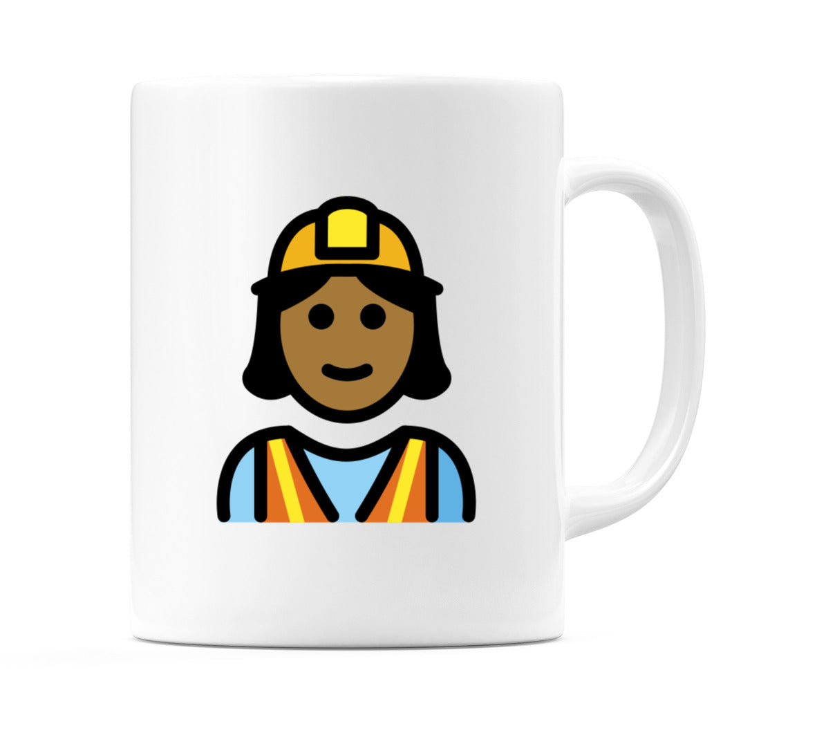 Female Construction Worker: Medium-Dark Skin Tone Emoji Mug