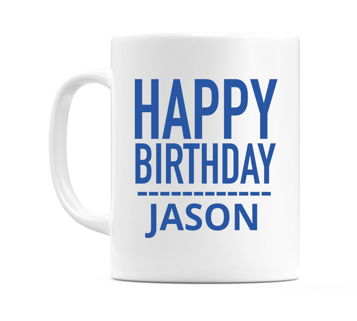 Happy Birthday Jason (Plain Blue) Mug