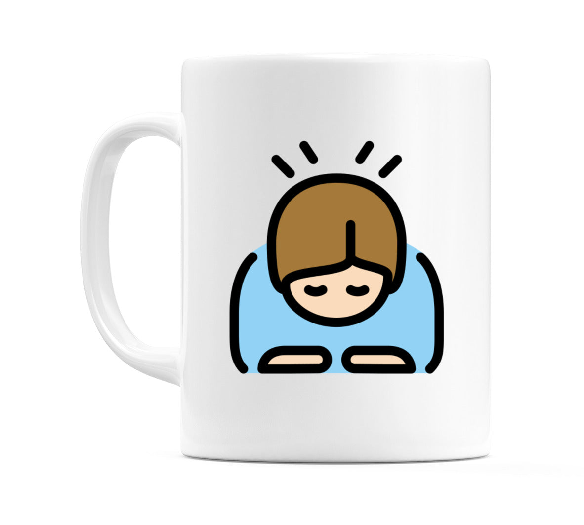 Person Bowing: Light Skin Tone Emoji Mug