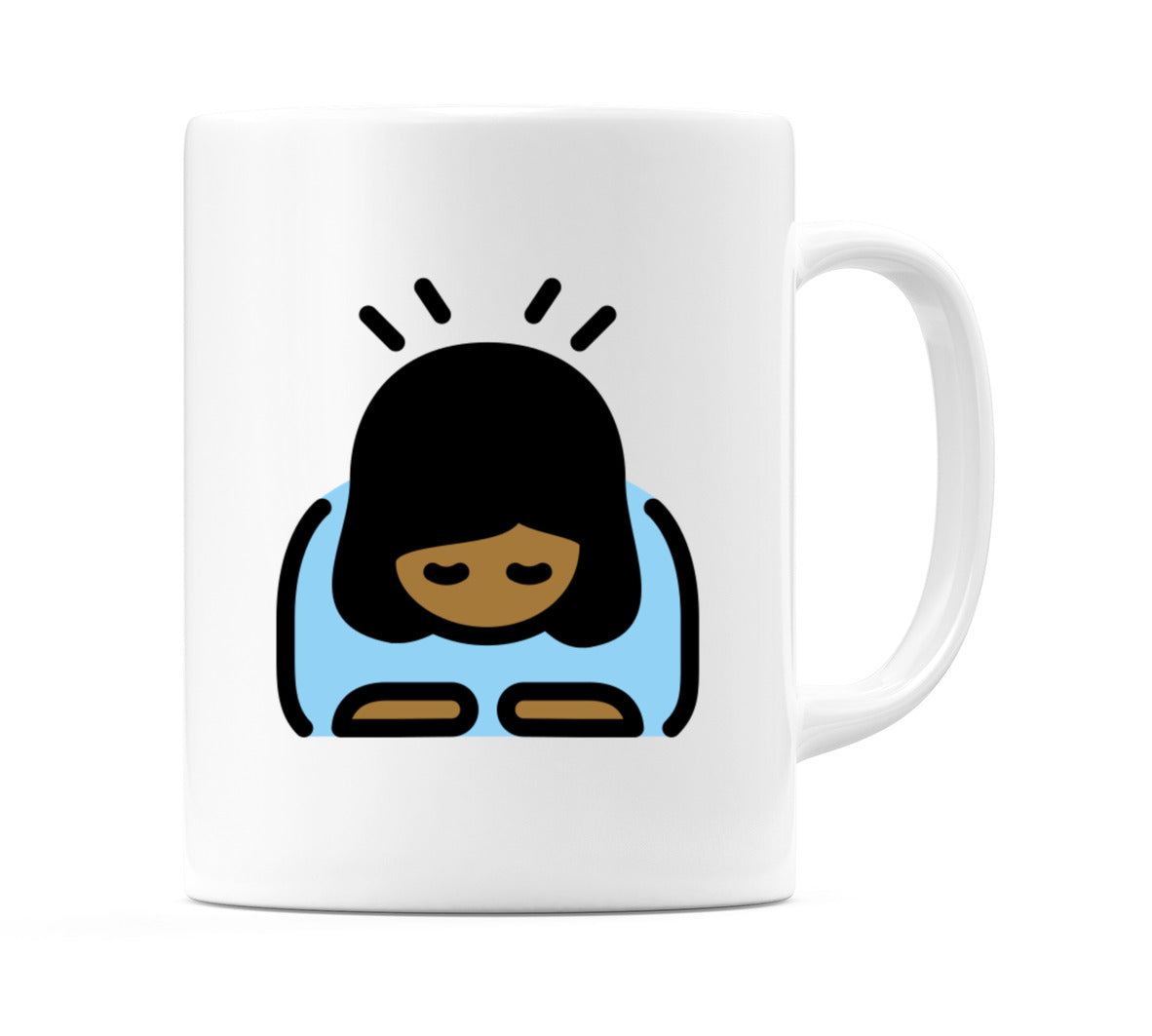 Female Bowing: Medium-Dark Skin Tone Emoji Mug