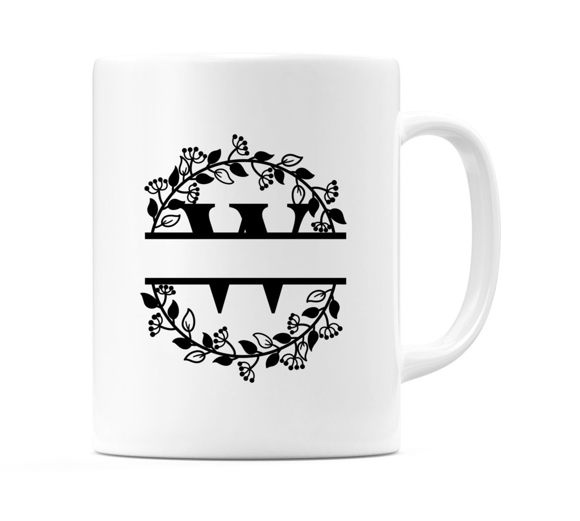 Letter W Split Monogram Mug