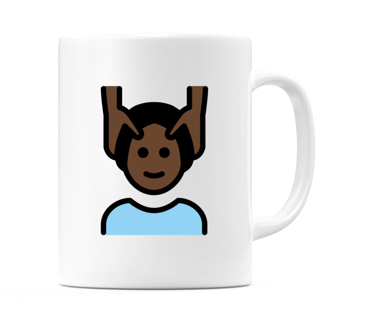 Male Getting Massage: Dark Skin Tone Emoji Mug