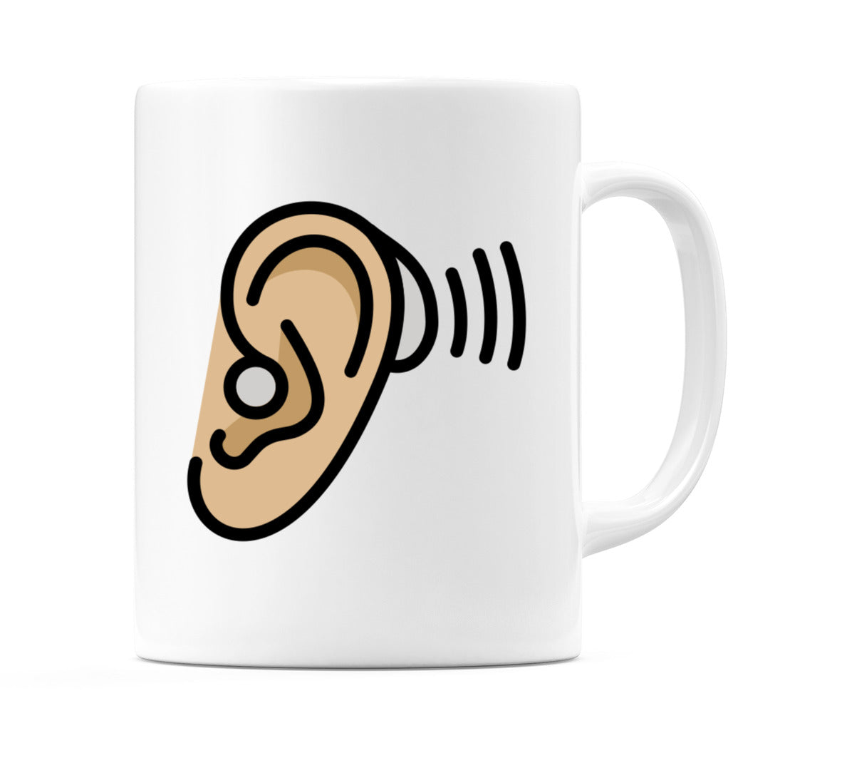 Ear With Hearing Aid: Medium-Light Skin Tone Emoji Mug