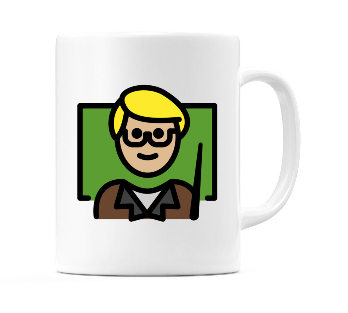 Male Teacher: Medium-Light Skin Tone Emoji Mug