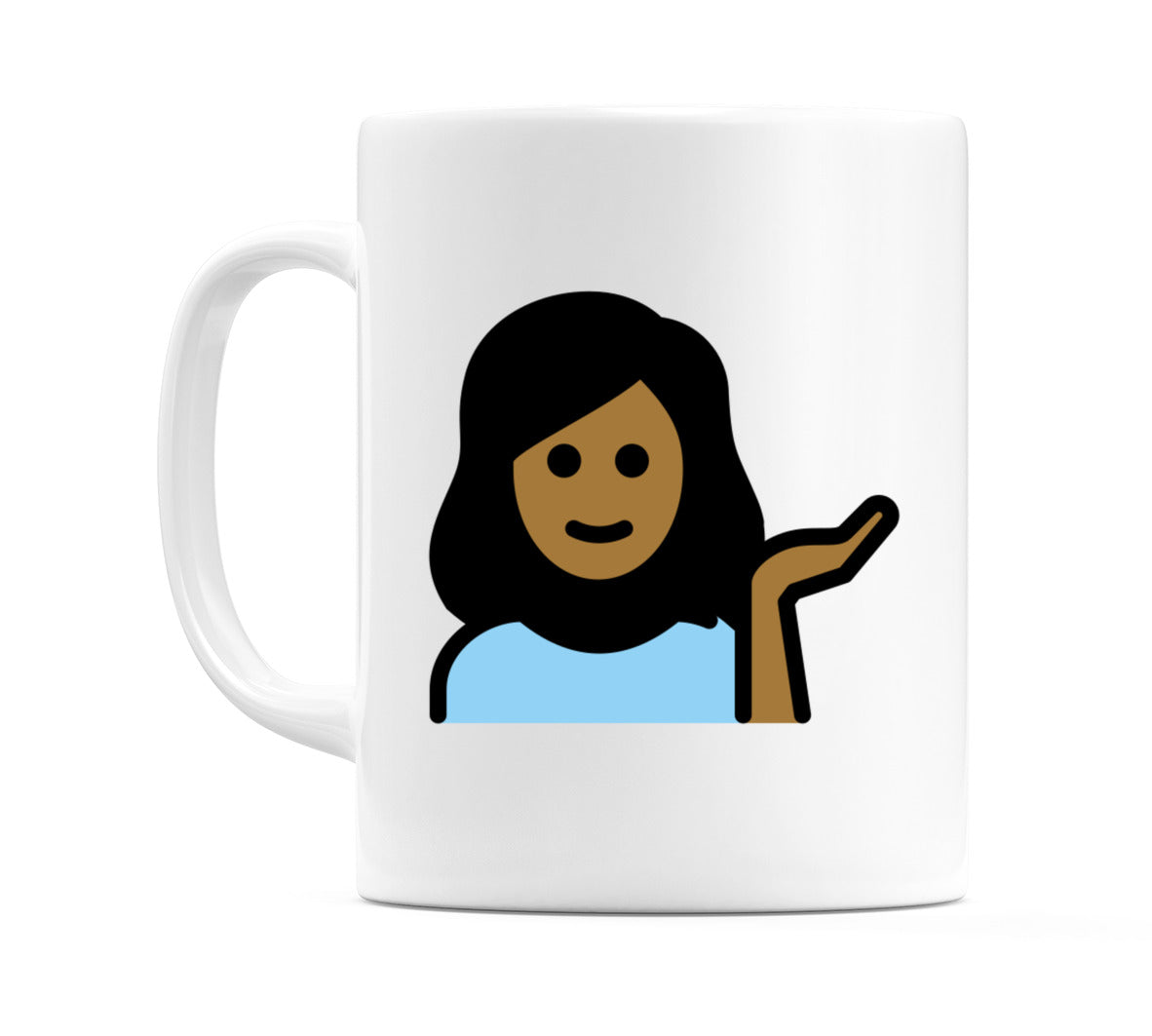 Female Tipping Hand: Medium-Dark Skin Tone Emoji Mug