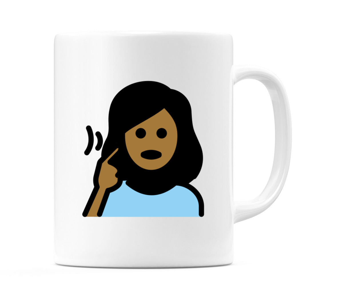 Deaf Female: Medium-Dark Skin Tone Emoji Mug