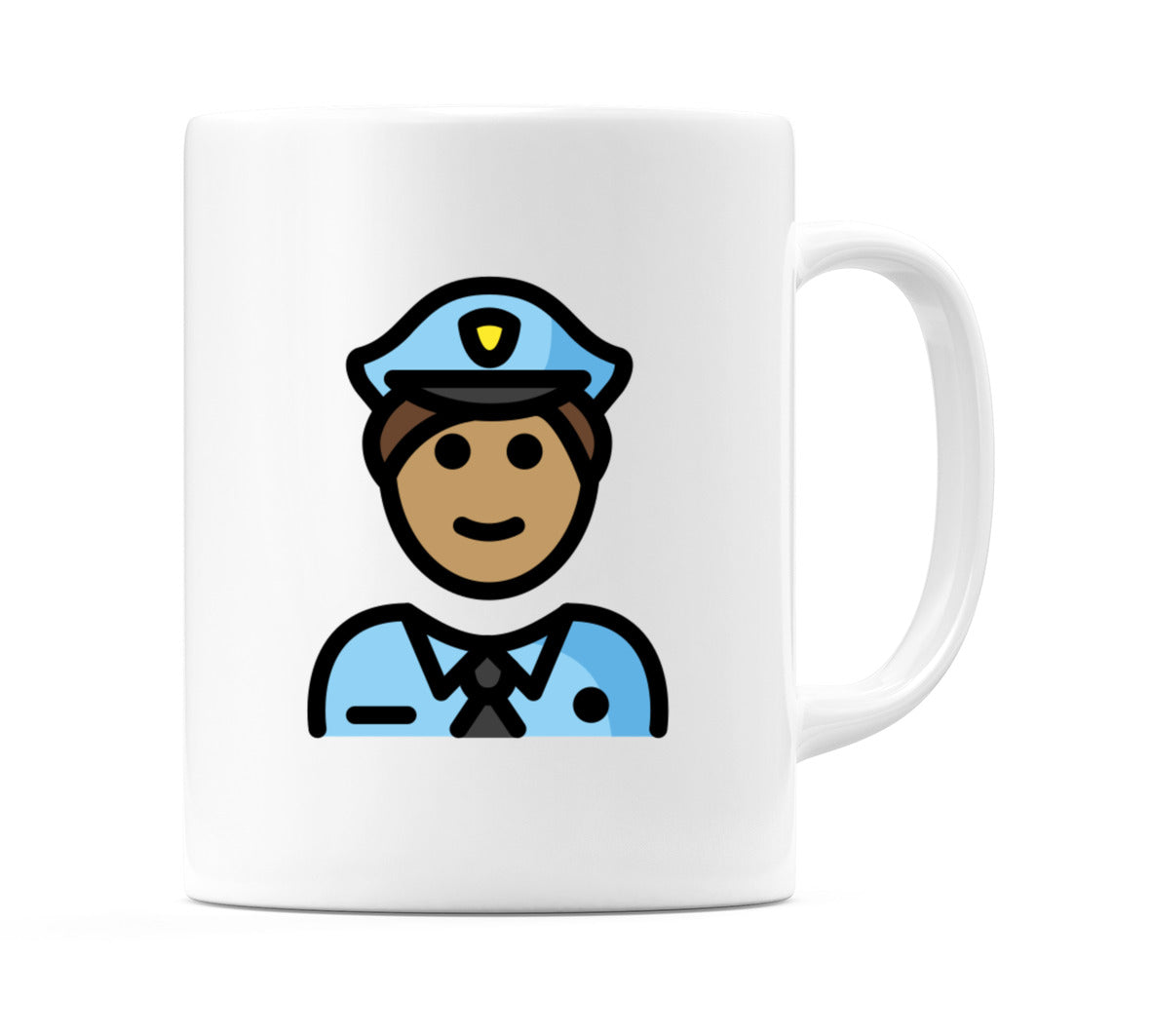 Male Police Officer: Medium Skin Tone Emoji Mug