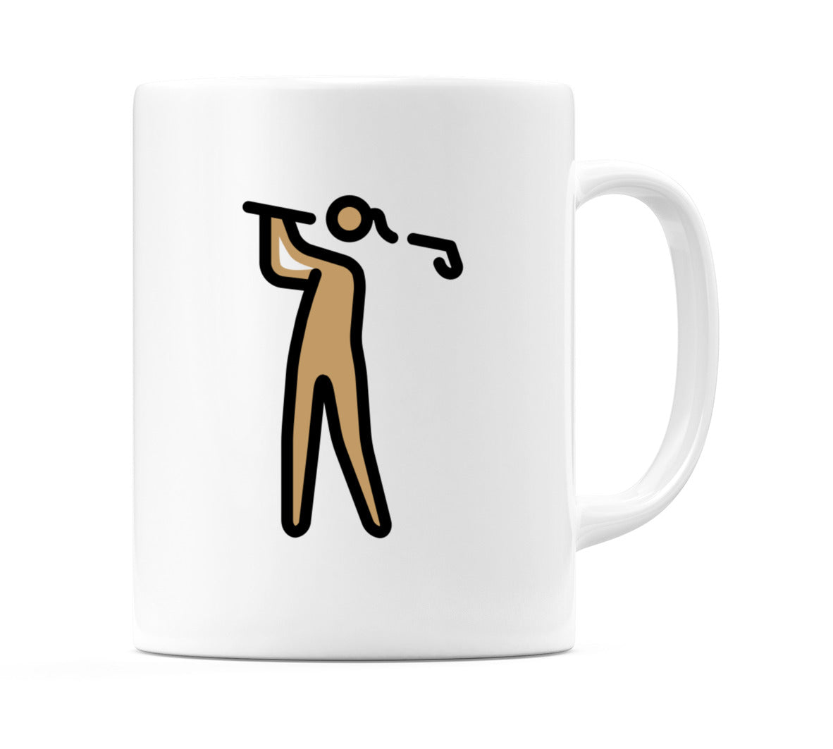 Female Golfing: Medium Skin Tone Emoji Mug