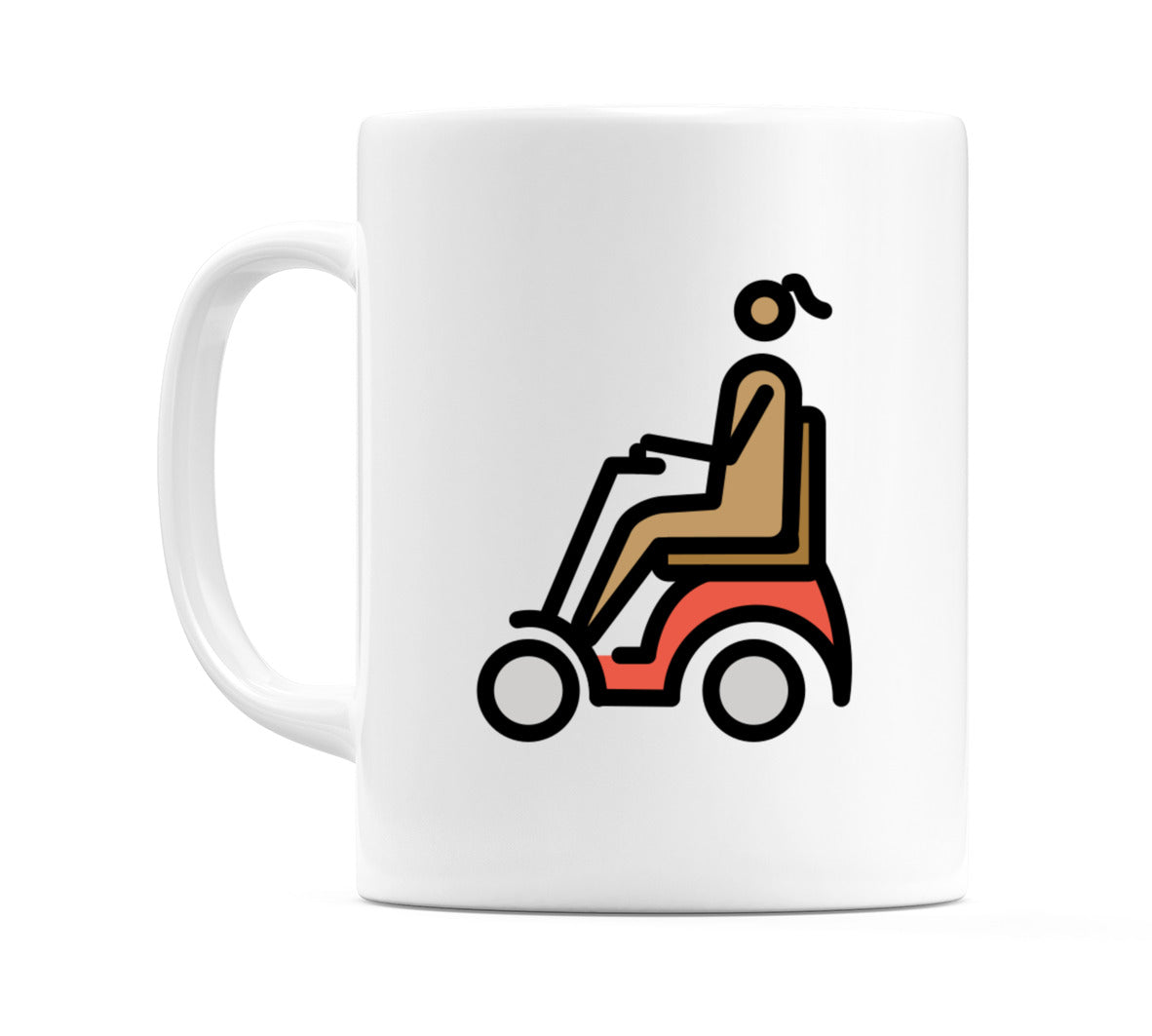 Female In Motorized Wheelchair: Medium Skin Tone Emoji Mug