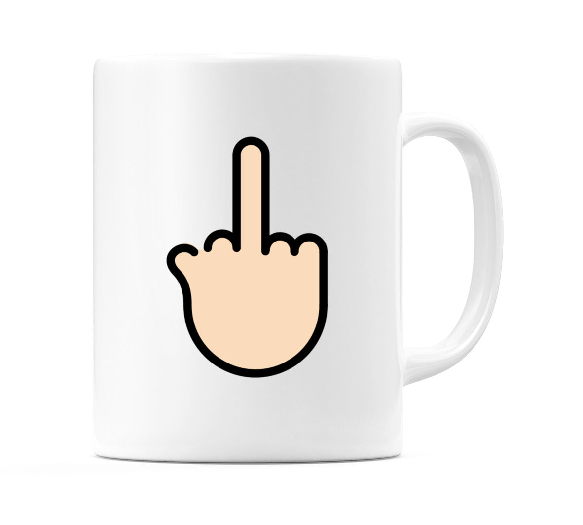 Middle Finger: Light Skin Tone Emoji Mug