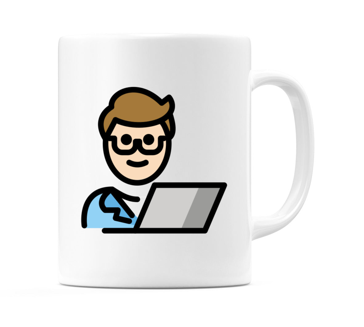 Male Technologist: Light Skin Tone Emoji Mug