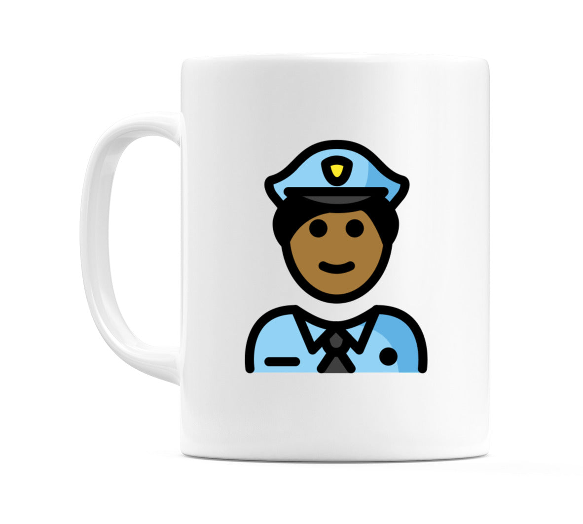 Male Police Officer: Medium-Dark Skin Tone Emoji Mug