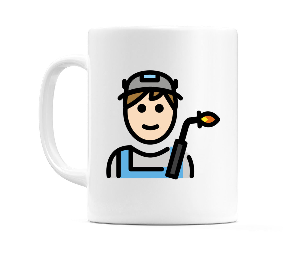 Male Factory Worker: Light Skin Tone Emoji Mug