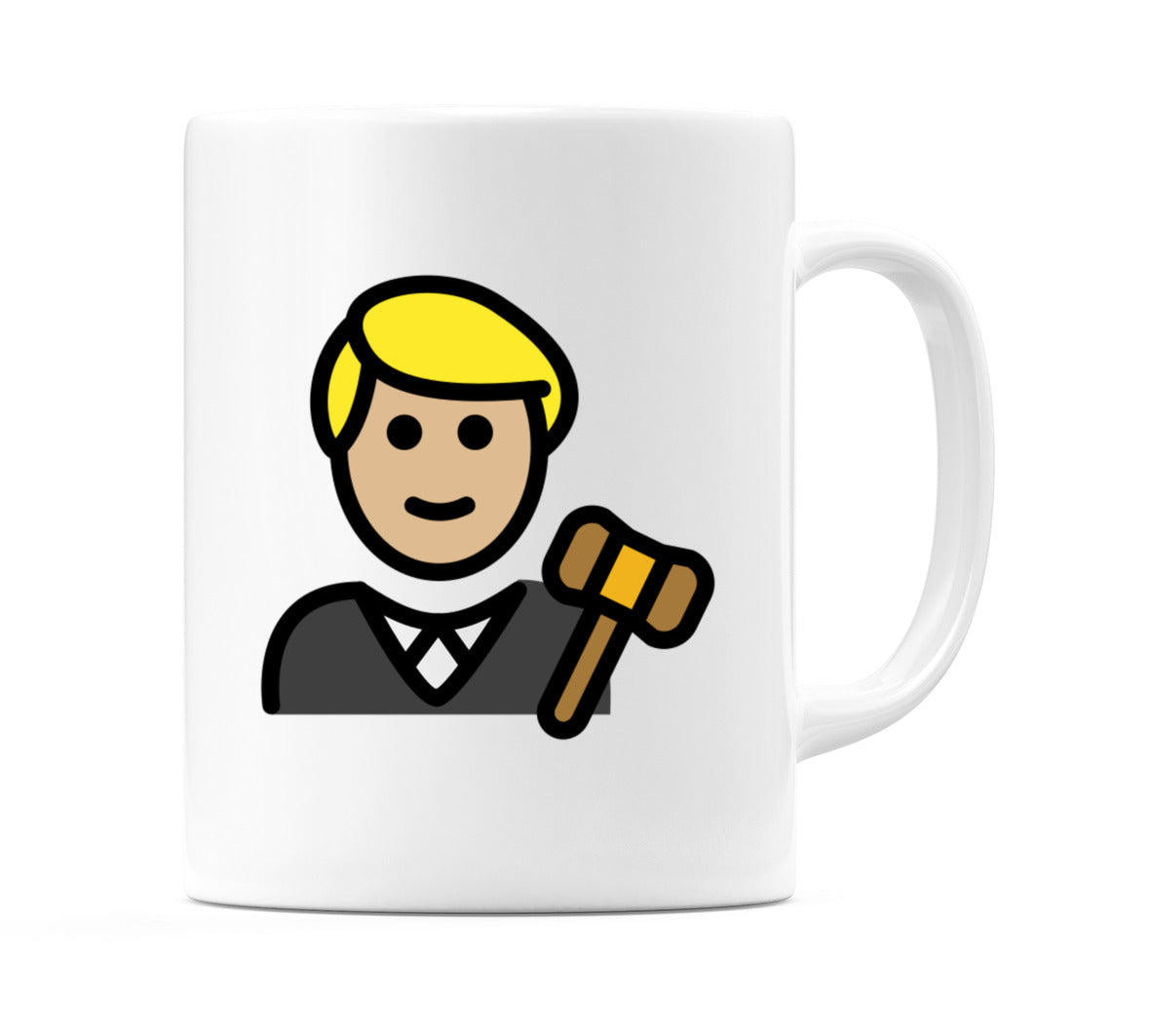Male Judge: Medium-Light Skin Tone Emoji Mug