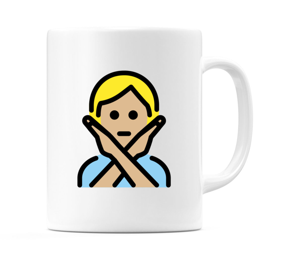 Person Gesturing No: Medium-Light Skin Tone Emoji Mug
