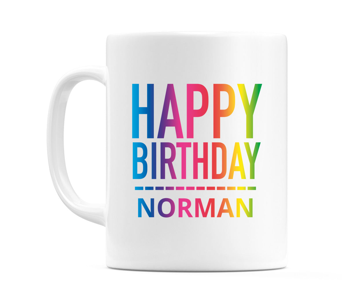 Happy Birthday Norman (Rainbow) Mug Cup by WeDoMugs