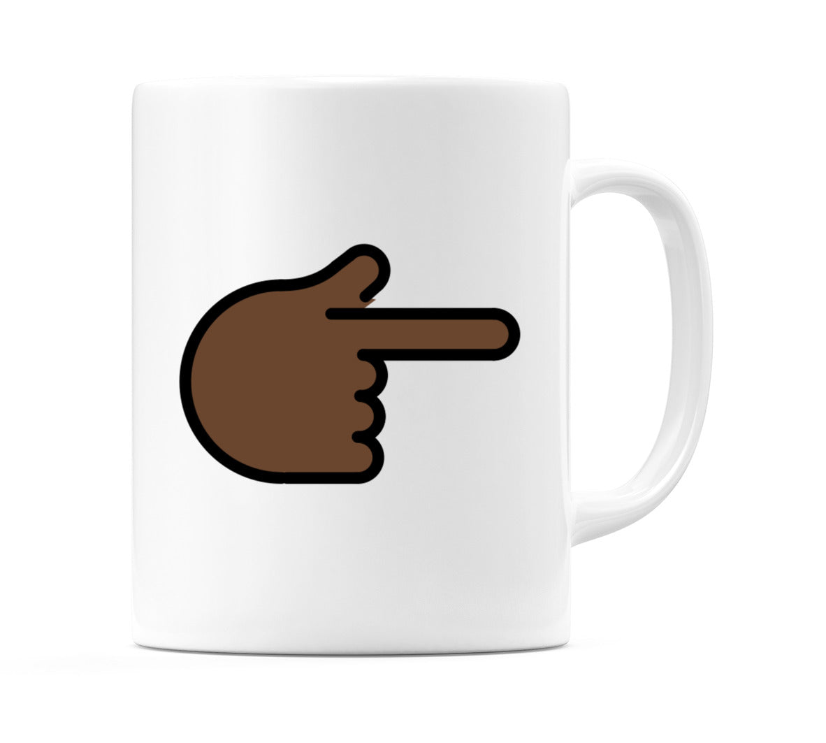 Backhand Index Pointing Right: Dark Skin Tone Emoji Mug