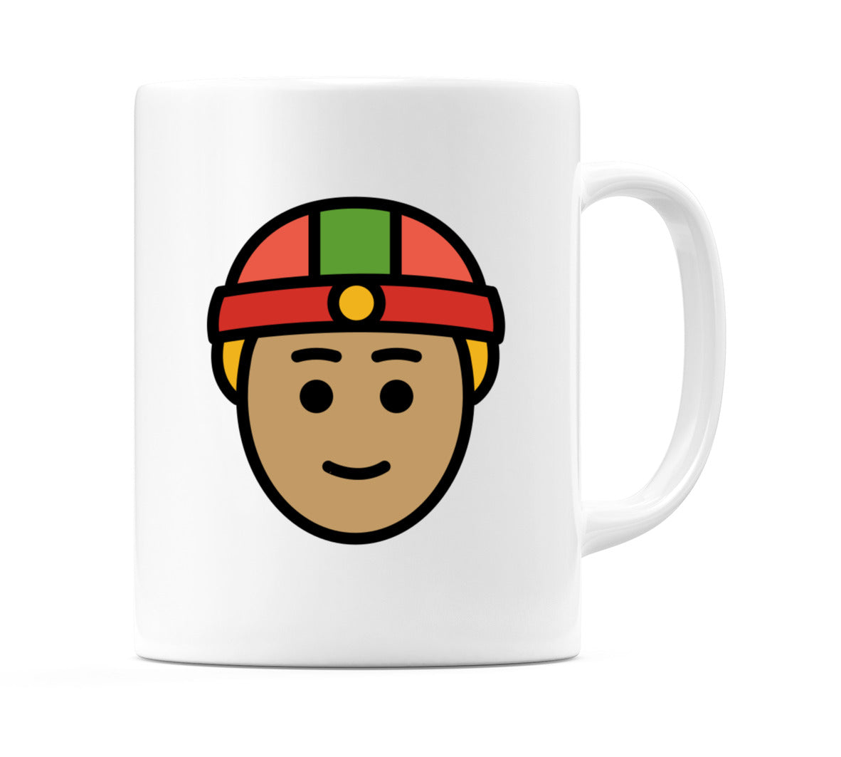 Male With Skullcap: Medium Skin Tone Emoji Mug