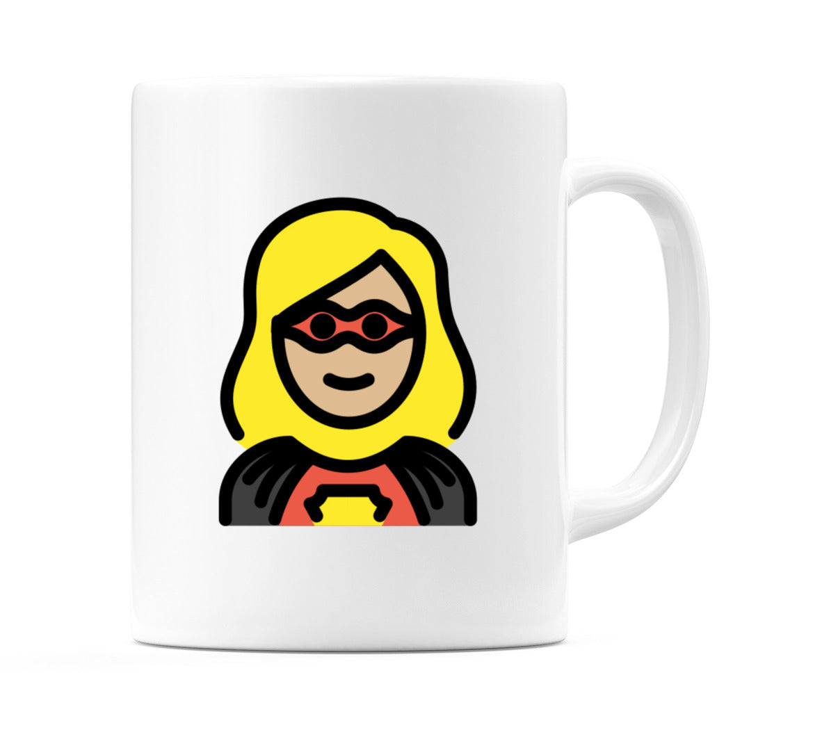 Female Superhero: Medium-Light Skin Tone Emoji Mug