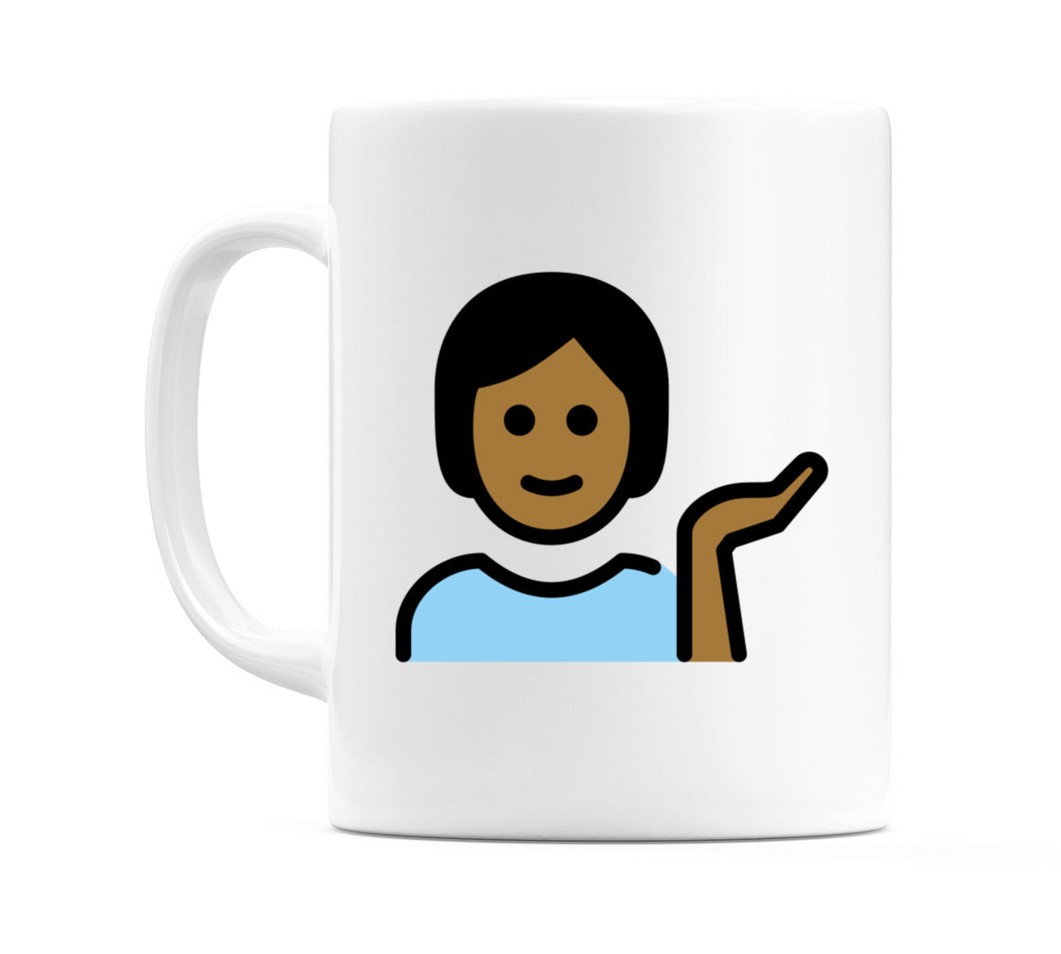 Person Tipping Hand: Medium-Dark Skin Tone Emoji Mug
