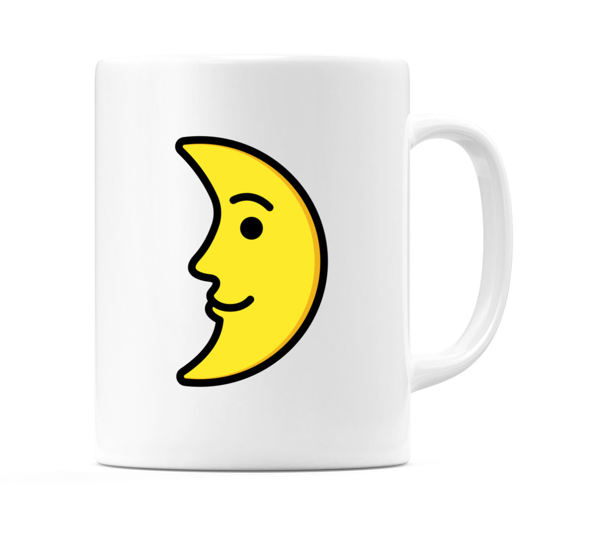 First Quarter Moon Face Emoji Mug