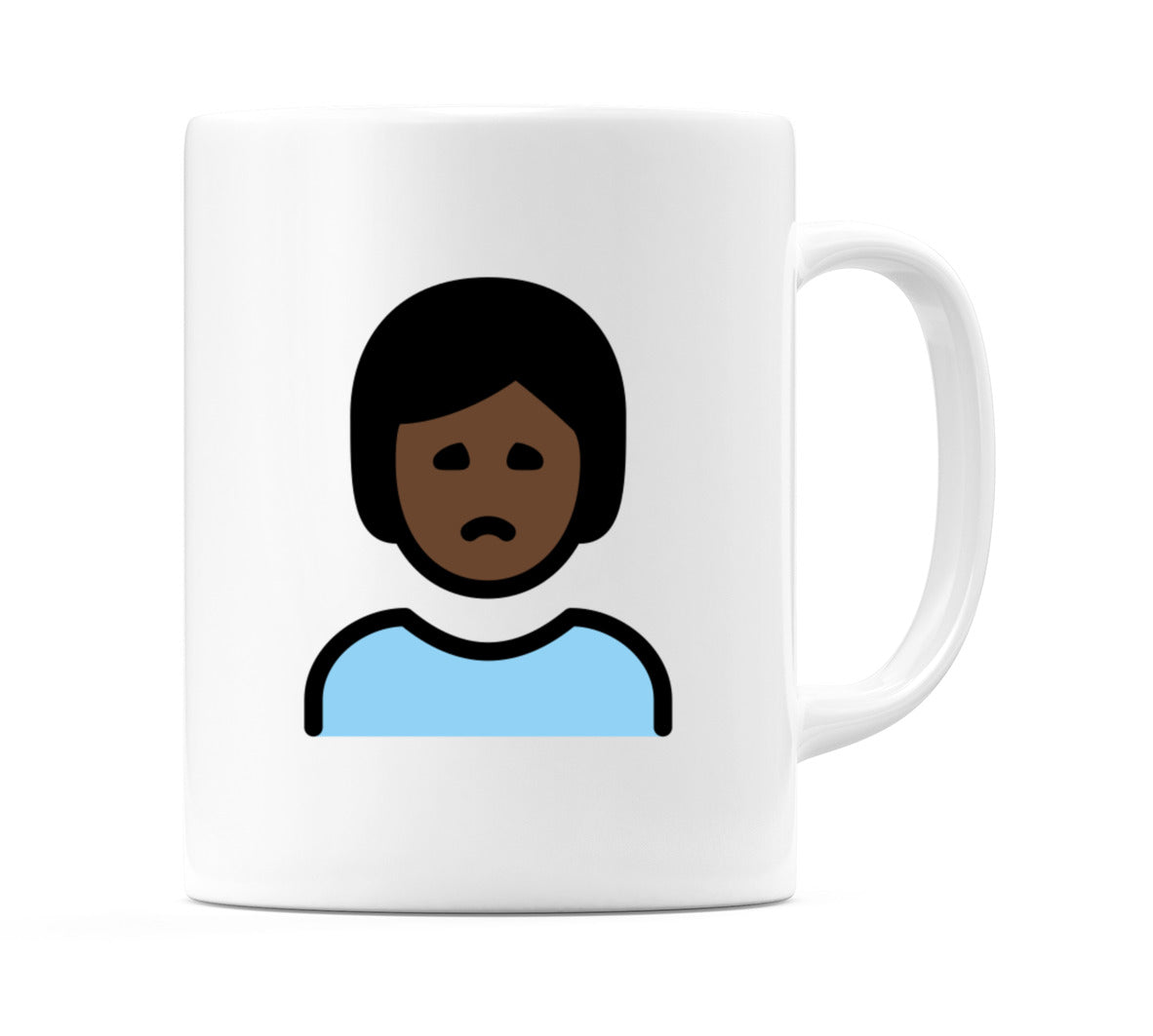 Person Frowning: Dark Skin Tone Emoji Mug