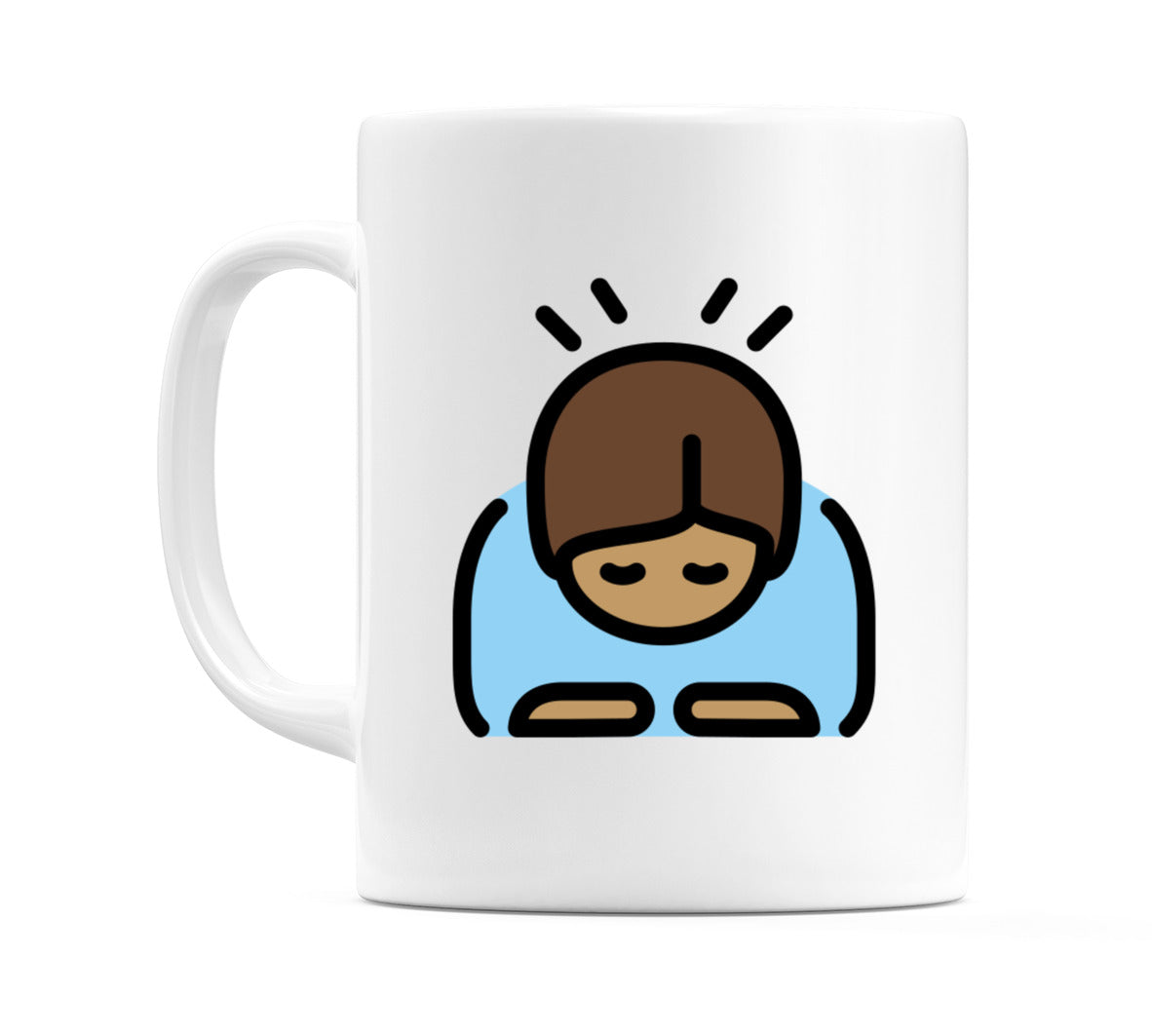 Person Bowing: Medium Skin Tone Emoji Mug