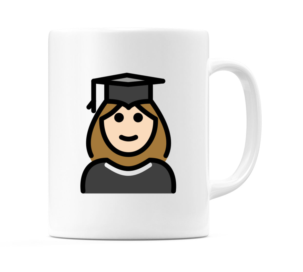 Female Student: Light Skin Tone Emoji Mug