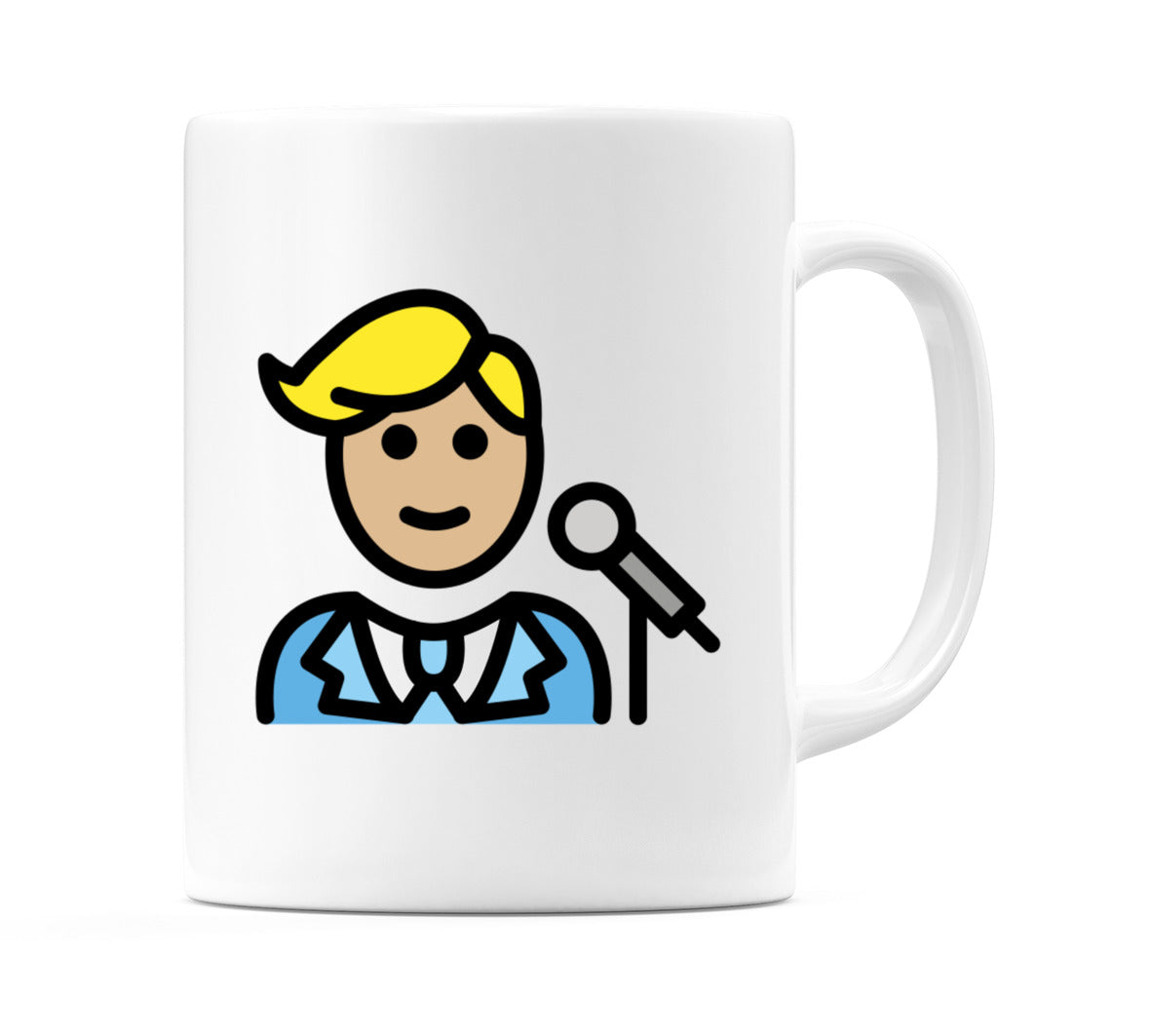 Male Singer: Medium-Light Skin Tone Emoji Mug