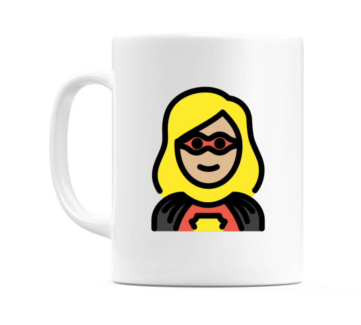 Female Superhero: Medium-Light Skin Tone Emoji Mug