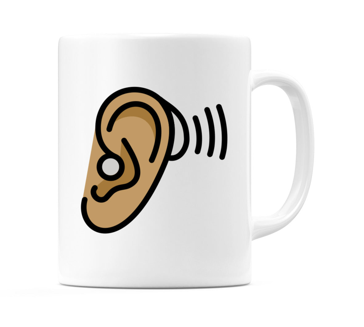Ear With Hearing Aid: Medium Skin Tone Emoji Mug